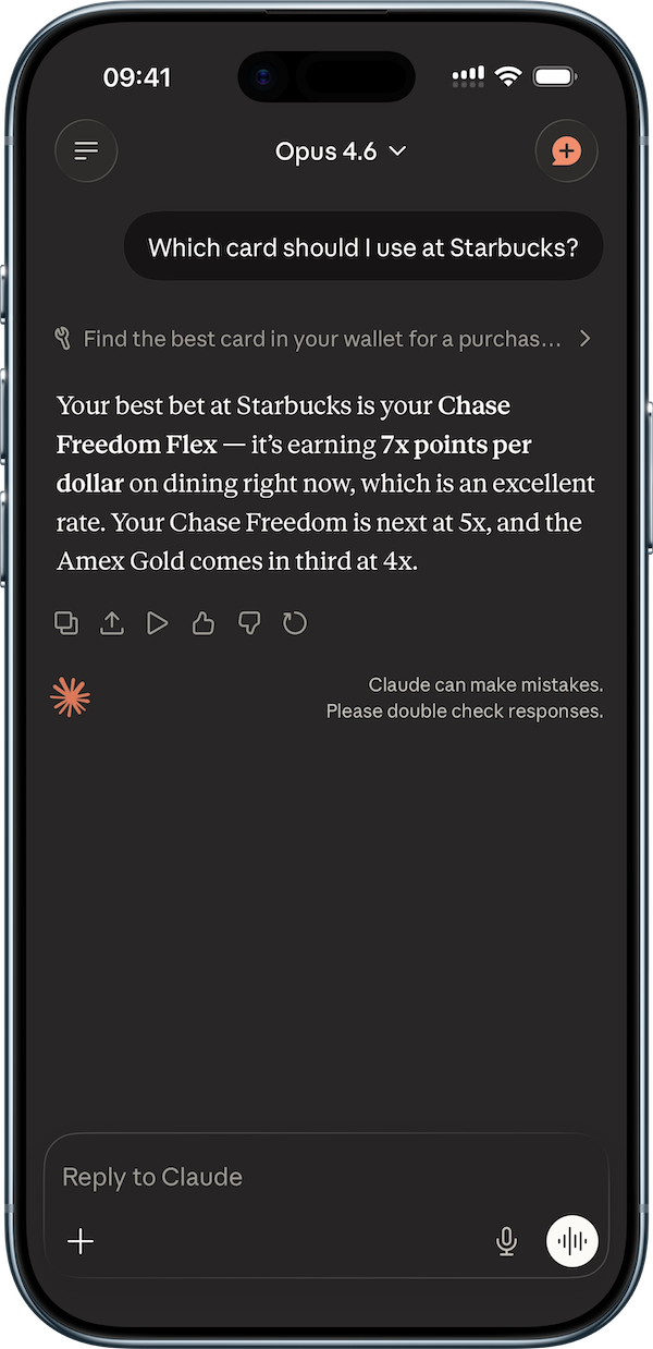 CardPointers AI Chat Screenshot