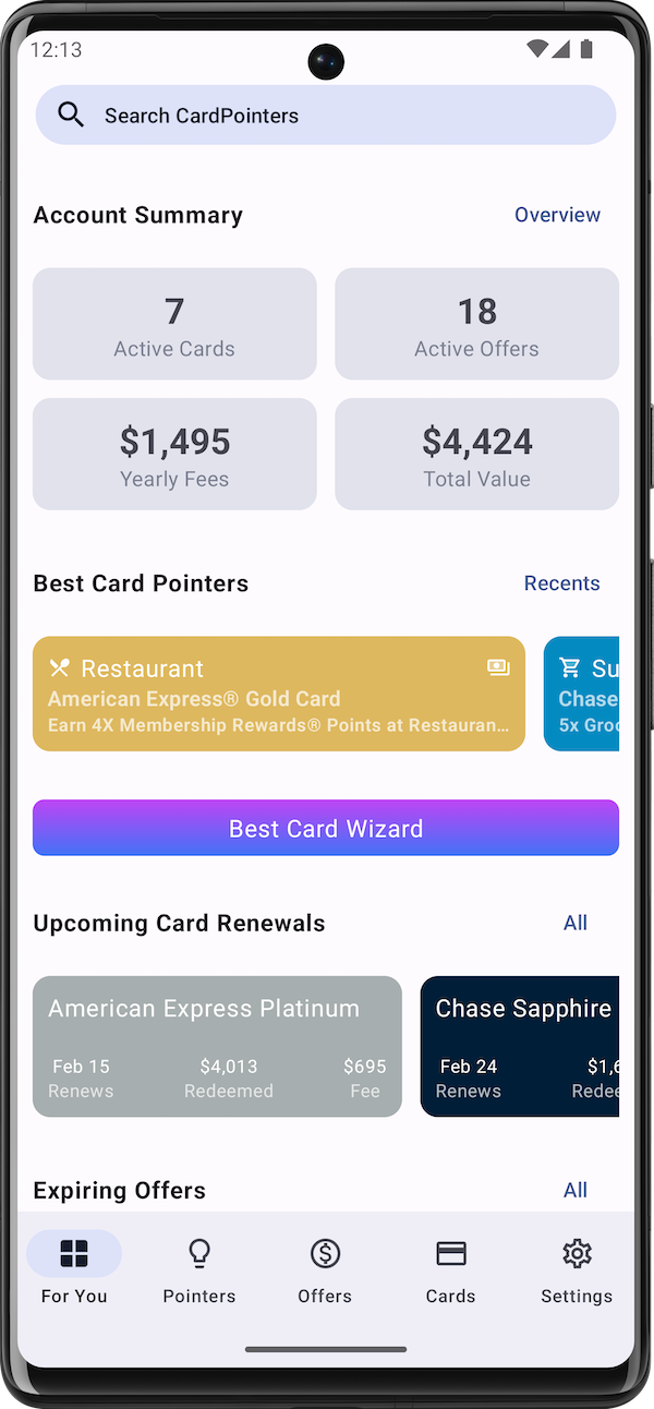 CardPointers Android Screenshot 2