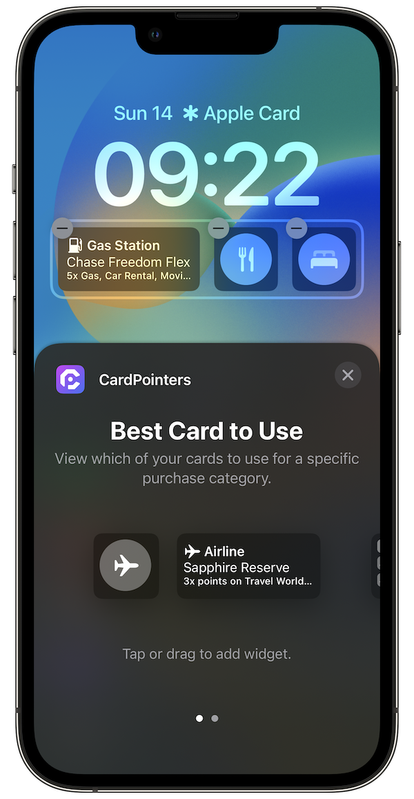 CardPointers iOS 16 Lock Screen Widgets Screenshot 1