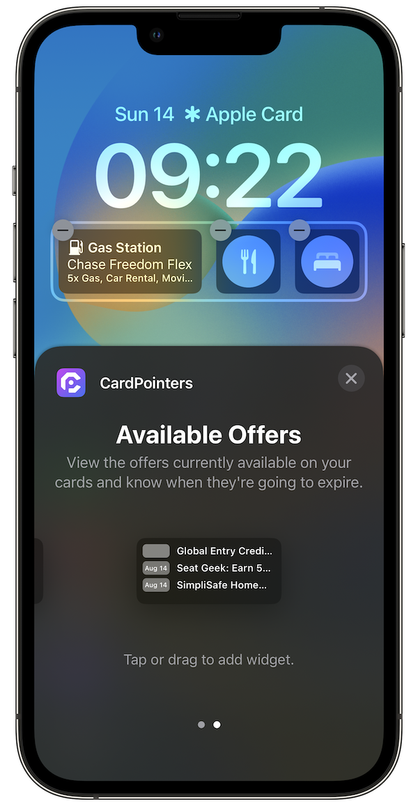 CardPointers iOS 16 Lock Screen Widgets Screenshot 2