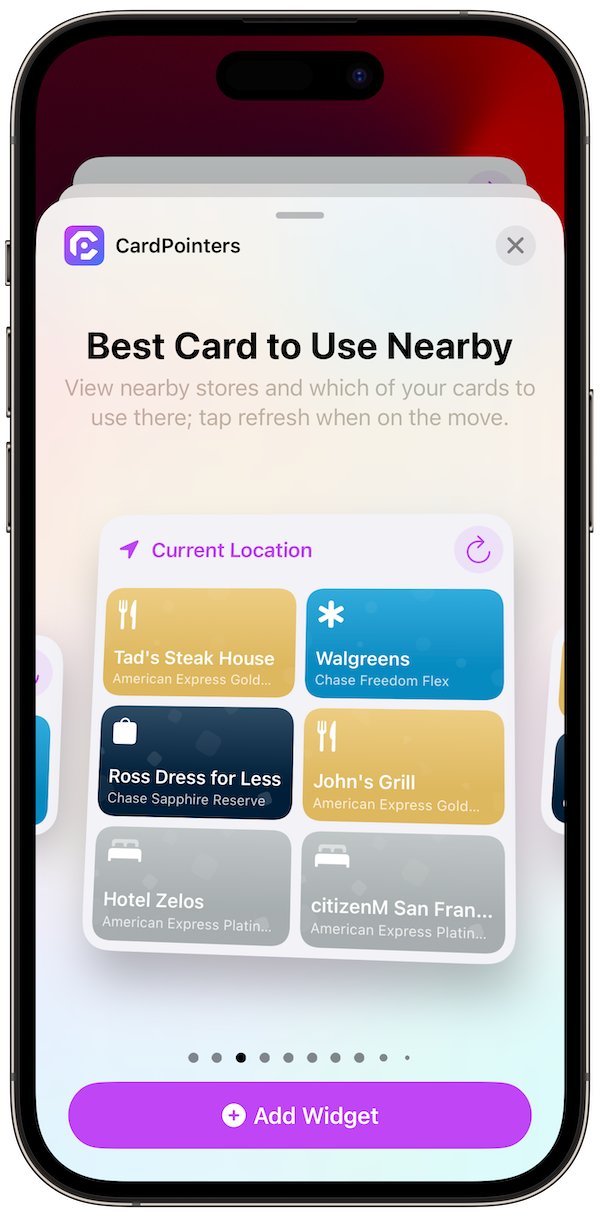 CardPointers iOS 17 Screenshot