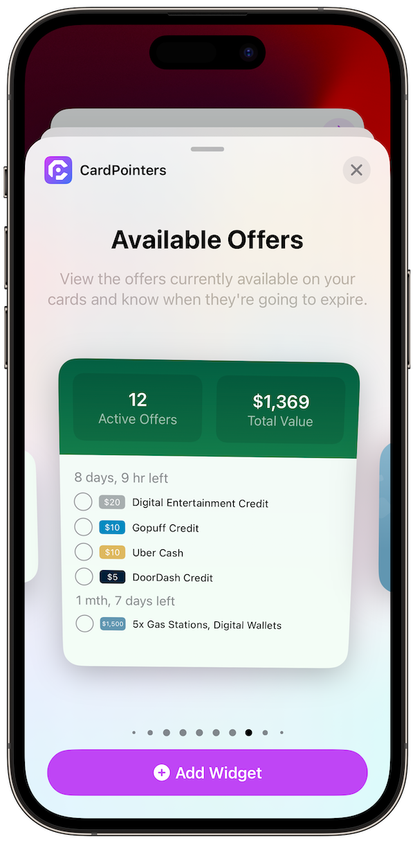 CardPointers iOS 17 Screenshot