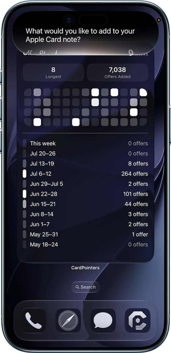 CardPointers iOS 27 Screenshot