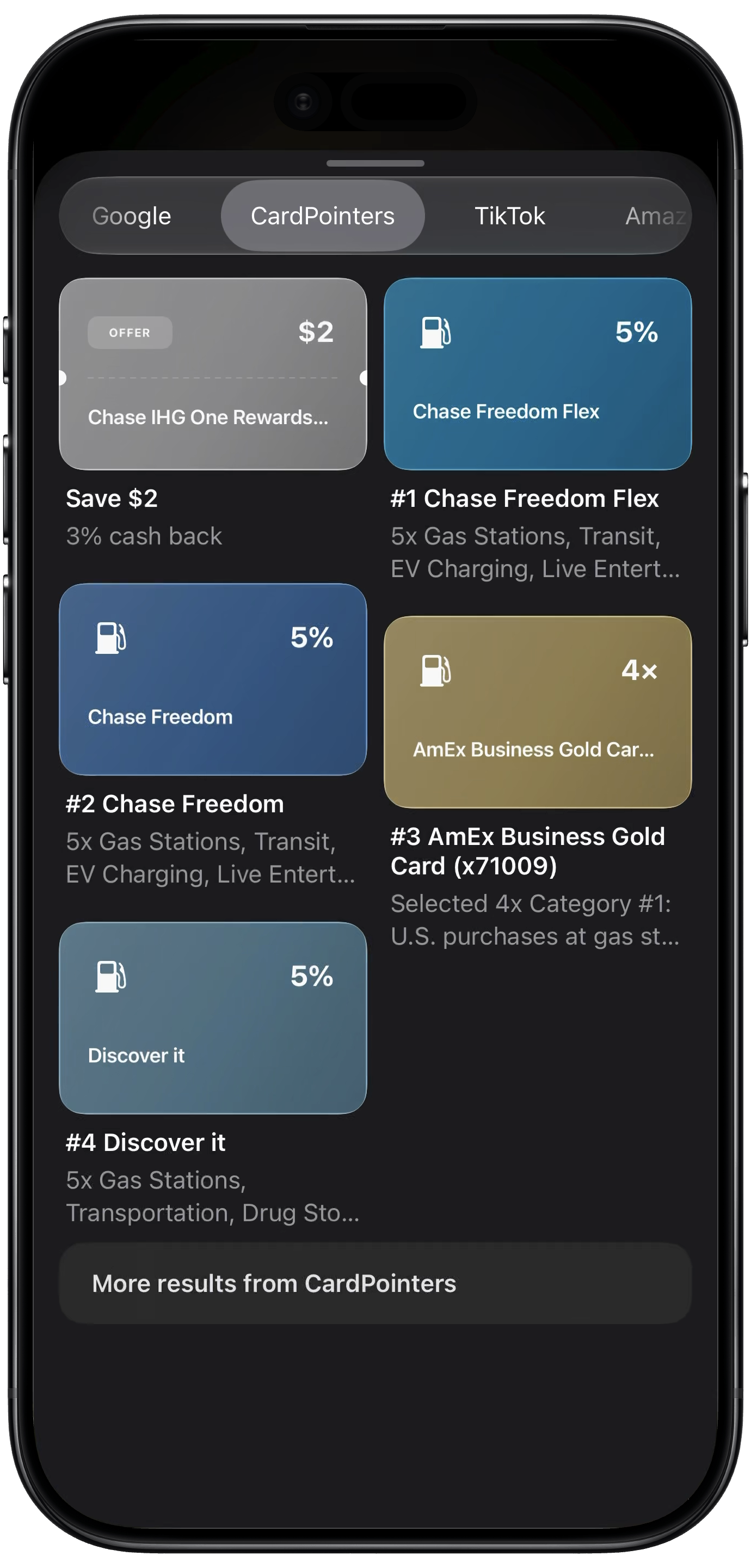 CardPointers iOS 27 Screenshot